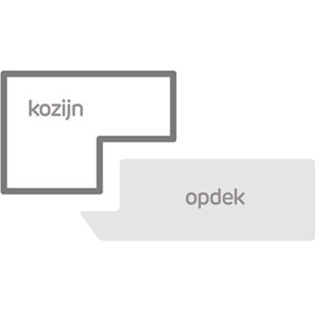 Een opdekdeur valt gedeeltelijk over het kozijn heen